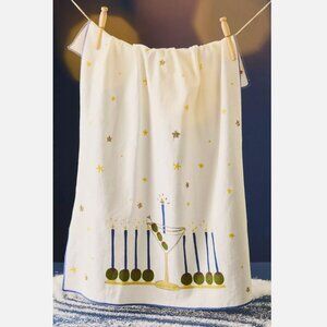 NWT ANTHROPOLOGIE NOUN NEW YORK MARTINI HANUKKAH MENORAH DISH TOWEL